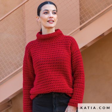 patroon breien haken dames trui herfst winter katia 6998 4b p