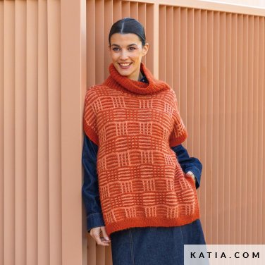 patroon breien haken dames vest herfst winter katia 6998 5 p