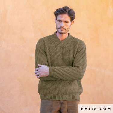 patroon breien haken heren trui herfst winter katia 6998 2a p