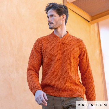 patroon breien haken heren trui herfst winter katia 6998 2b p