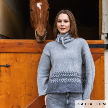 patron tricoter tricot crochet femme pull automne hiver katia 7530 21 p