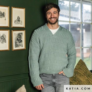 patron tricoter tricot crochet homme pull automne hiver katia 7530 17 p
