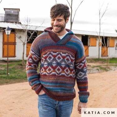 patron tricoter tricot crochet homme pull automne hiver katia 7530 26 p