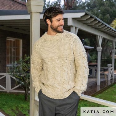 patron tricoter tricot crochet homme pull automne hiver katia 7530 7 p