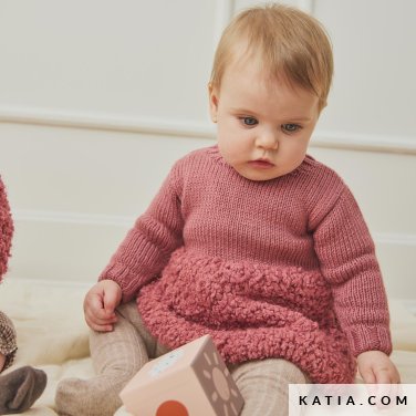 patron tricoter tricot crochet layette robe automne hiver katia 7531 8 p