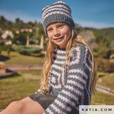 patron tejer punto ganchillo ninos jersey otono invierno katia 7532 2 p