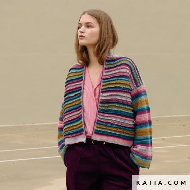 patroon breien haken dames jas herfst winter katia 7533 21b p