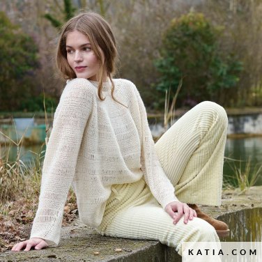 patroon breien haken dames trui herfst winter katia 7533 1 p