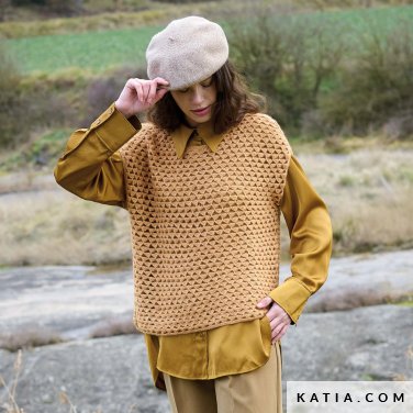 patroon breien haken dames vest herfst winter katia 7533 10 p
