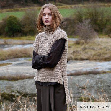 patroon breien haken dames vest herfst winter katia 7533 18 p