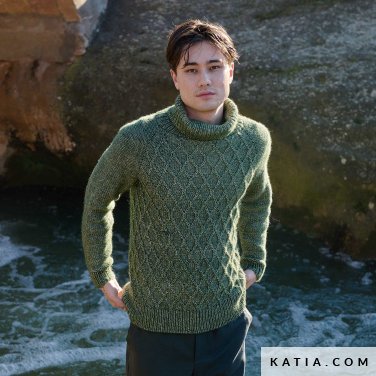 patroon breien haken heren trui herfst winter katia 7533 27a p