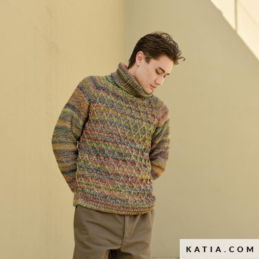 patroon breien haken heren trui herfst winter katia 7533 27b p