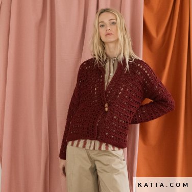 patroon breien haken dames jas herfst winter katia 7534 5 p