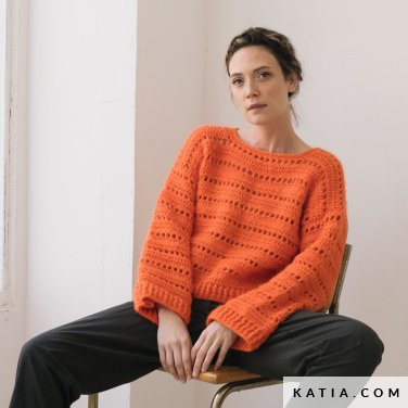 patroon breien haken dames trui herfst winter katia 7534 1 p