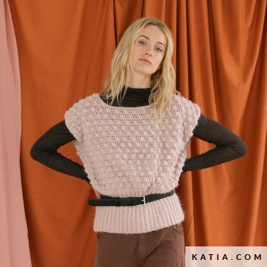 patroon breien haken dames vest herfst winter katia 7534 7 p