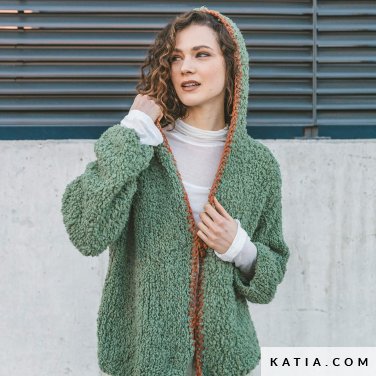 patroon breien haken dames jas herfst winter katia 7535 4 p