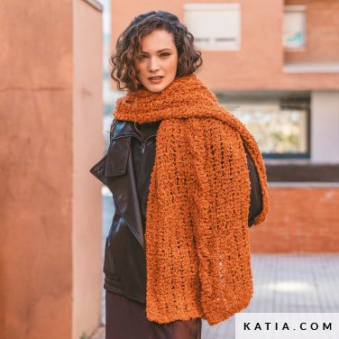 patroon breien haken dames sjaal herfst winter katia 7535 6 p