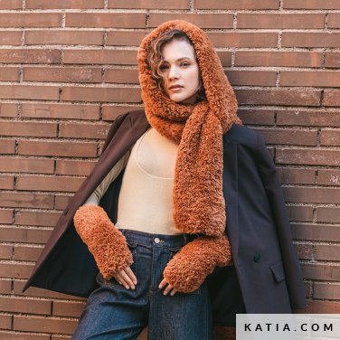 patroon breien haken dames sjaal met capuchon herfst winter katia 7535 8 p