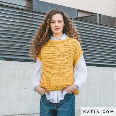 patroon breien haken dames vest herfst winter katia 7535 11 p
