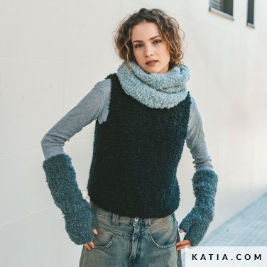 patroon breien haken dames vest herfst winter katia 7535 17 p