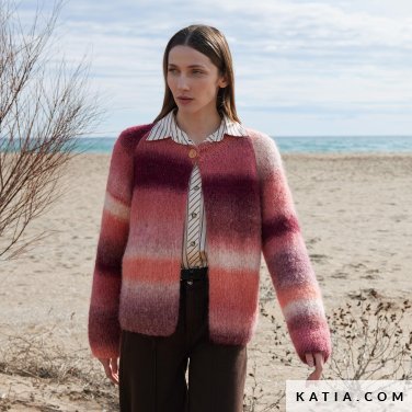 patroon breien haken dames jas herfst winter katia 7537 2 p