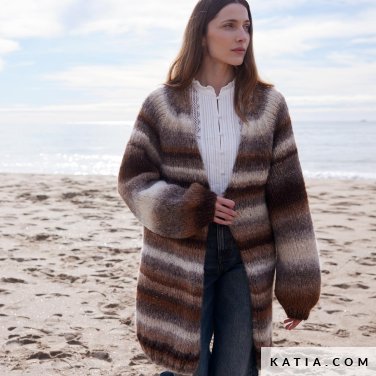 patroon breien haken dames jas herfst winter katia 7537 7 p