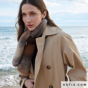patroon breien haken dames sjaal herfst winter katia 7537 8 p