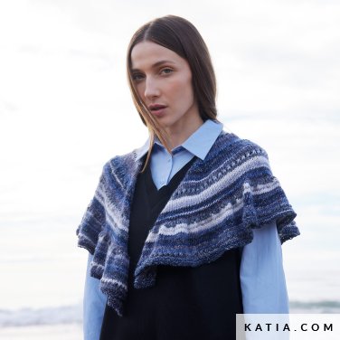patroon breien haken dames stola herfst winter katia 7537 11 p