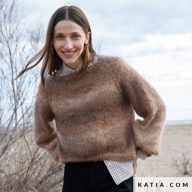 patroon breien haken dames trui herfst winter katia 7537 6 p