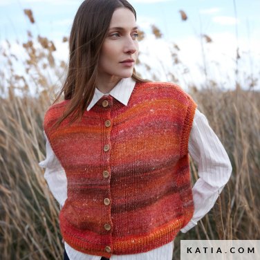patroon breien haken dames vest herfst winter katia 7537 5 p