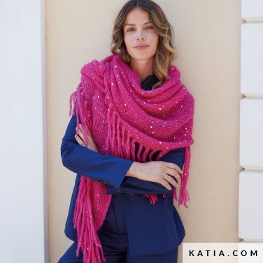 patroon breien haken dames stola herfst winter katia 7627 10 p