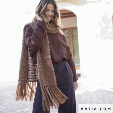 patroon breien haken dames stola herfst winter katia 7627 6 p