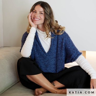 patroon breien haken dames vest herfst winter katia 7627 1 p
