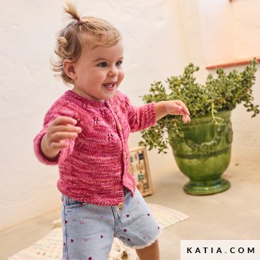 patron tejer punto ganchillo bebe chaqueta primavera verano katia 7692 30 p