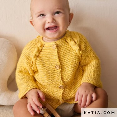 patron tejer punto ganchillo bebe chaqueta primavera verano katia 7692 6 p