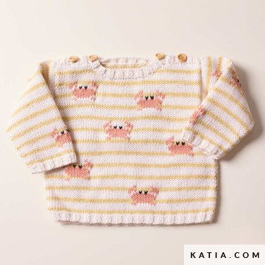 patron tejer punto ganchillo bebe jersey primavera verano katia 7692 12 p