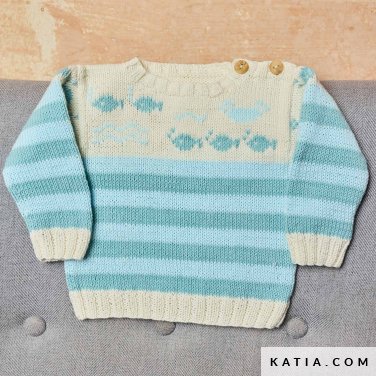 patron tejer punto ganchillo bebe jersey primavera verano katia 7692 16 p