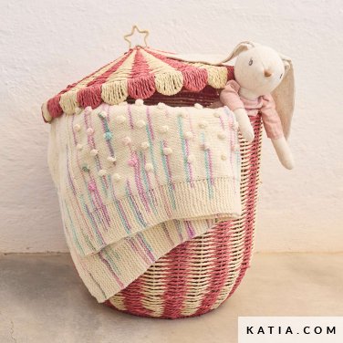 patron tejer punto ganchillo bebe manta primavera verano katia 7692 31 p