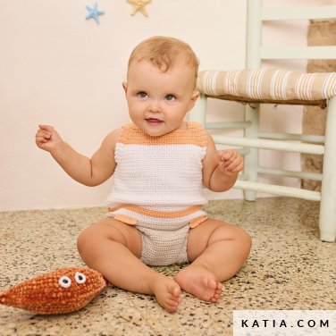 patron tejer punto ganchillo bebe ranita primavera verano katia 7692 15 p