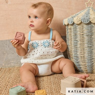 patron tejer punto ganchillo bebe top primavera verano katia 7692 22 p
