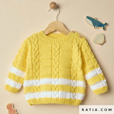 patroon breien haken baby trui lente zomer katia 7692 7 p