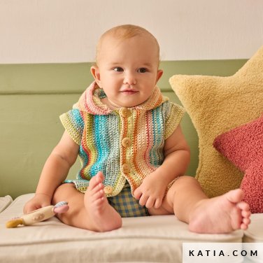 patroon breien haken baby vest lente zomer katia 7692 10 p