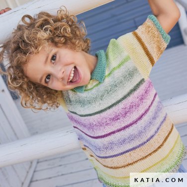 patron tejer punto ganchillo ninos camiseta primavera verano katia 7693 12 p