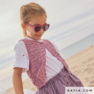 patron tejer punto ganchillo ninos chaleco primavera verano katia 7693 23 p