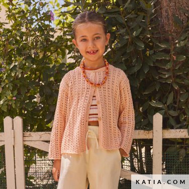 patron tejer punto ganchillo ninos chaqueta primavera verano katia 7693 19 p