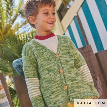 patron tejer punto ganchillo ninos chaqueta primavera verano katia 7693 2 p