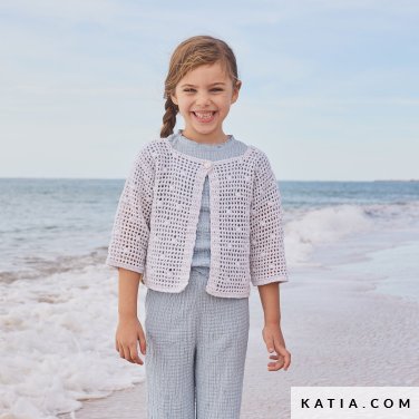 patron tejer punto ganchillo ninos chaqueta primavera verano katia 7693 24 p