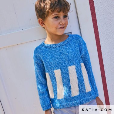 patron tejer punto ganchillo ninos jersey primavera verano katia 7693 8 p