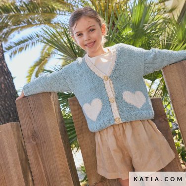 patroon breien haken kinderen jas lente zomer katia 7693 3 p