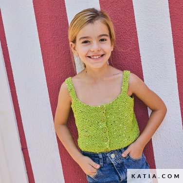 patroon breien haken kinderen topje lente zomer katia 7693 10 p
